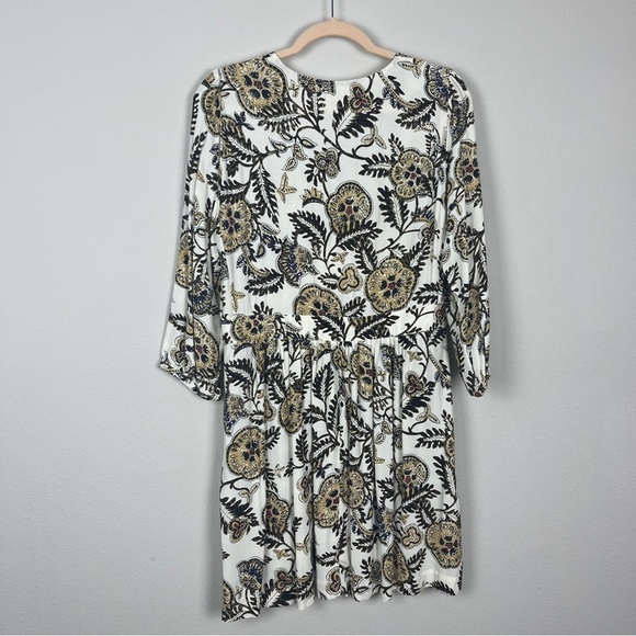 ba&sh White Volver Floral Paisley Dress in Ecru - Picture 3 of 4